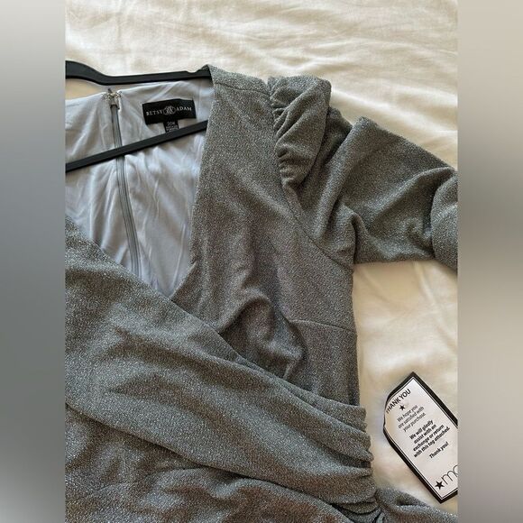 Betsy & Adam Glitter-Knit Sheath Dress, Size 20W - Picture 10 of 10